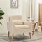 Linen Fabric Single Sofa Armchair with Wide Seat and Comfortable Backrest